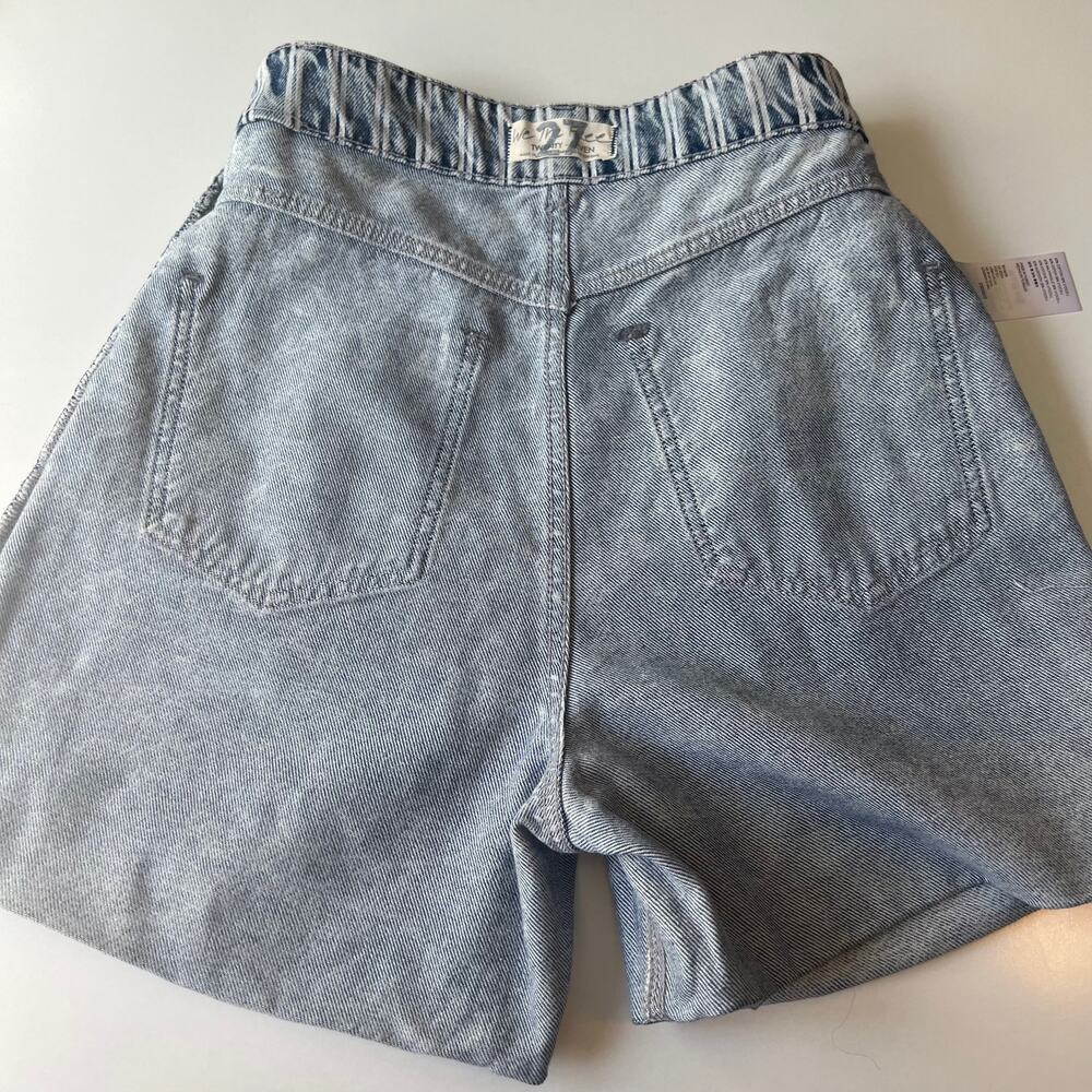 FP We The Free Dogtown Cutoff Bermuda Shorts Blue Denim Baggy Distressed Size 27 - Picture 11 of 14